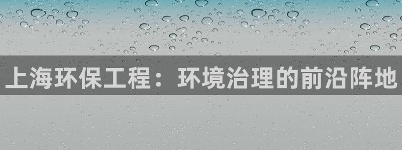 彩名堂4.3：上海环保工程：环境治理
