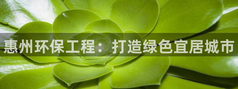 彩名堂平台：惠州环保工程：打造绿色宜