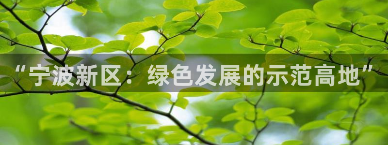 cmt彩名堂：“宁波新区：绿色发展的