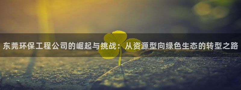 彩名堂网页：东莞环保工程公司的崛起与挑战：从资源型向绿色生态